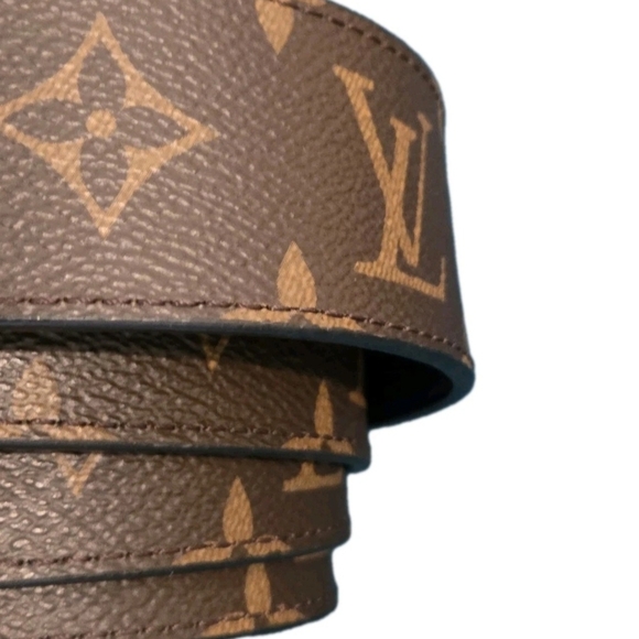 Louis Vuitton Reversible Brown/ Black (Unisex) Monogram LV Logo Belt Size 95/38 - Picture 8 of 8